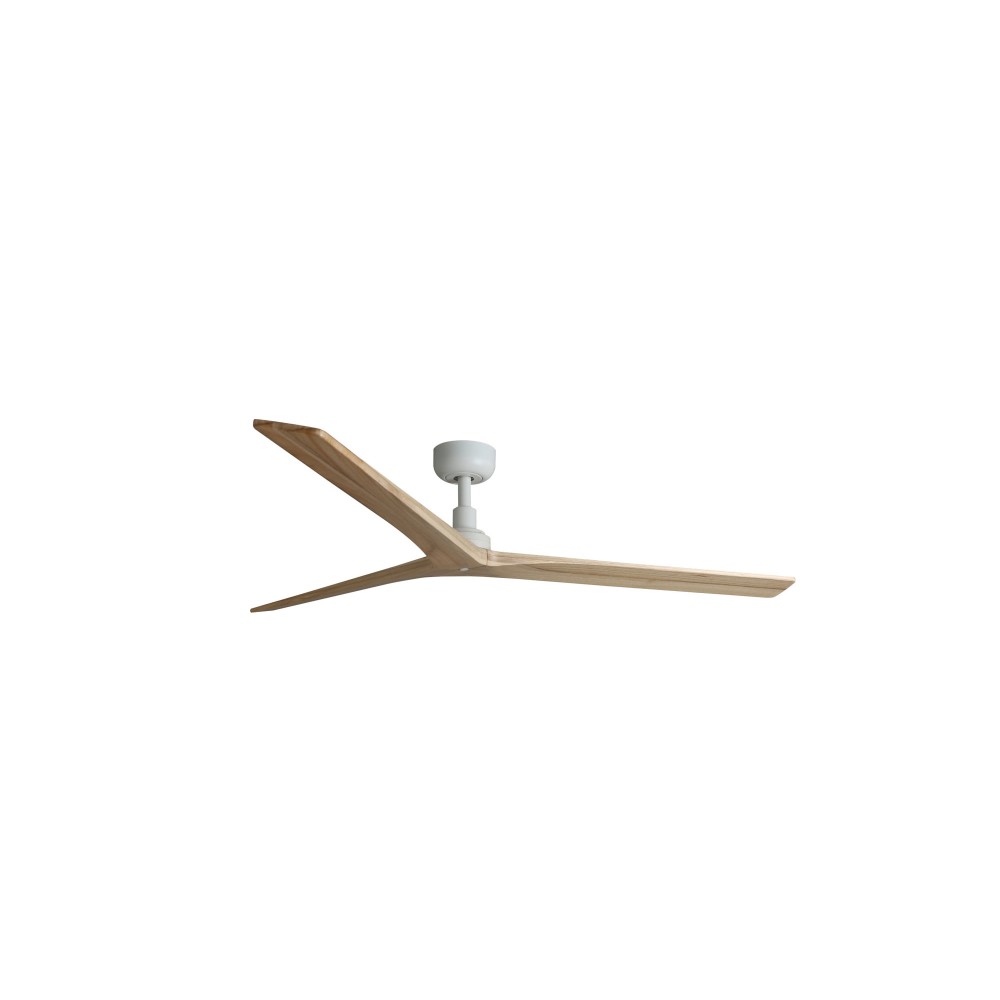 Faro Ventilador Klim L Ø1500mm Blanco 3 Palas Roble Claro