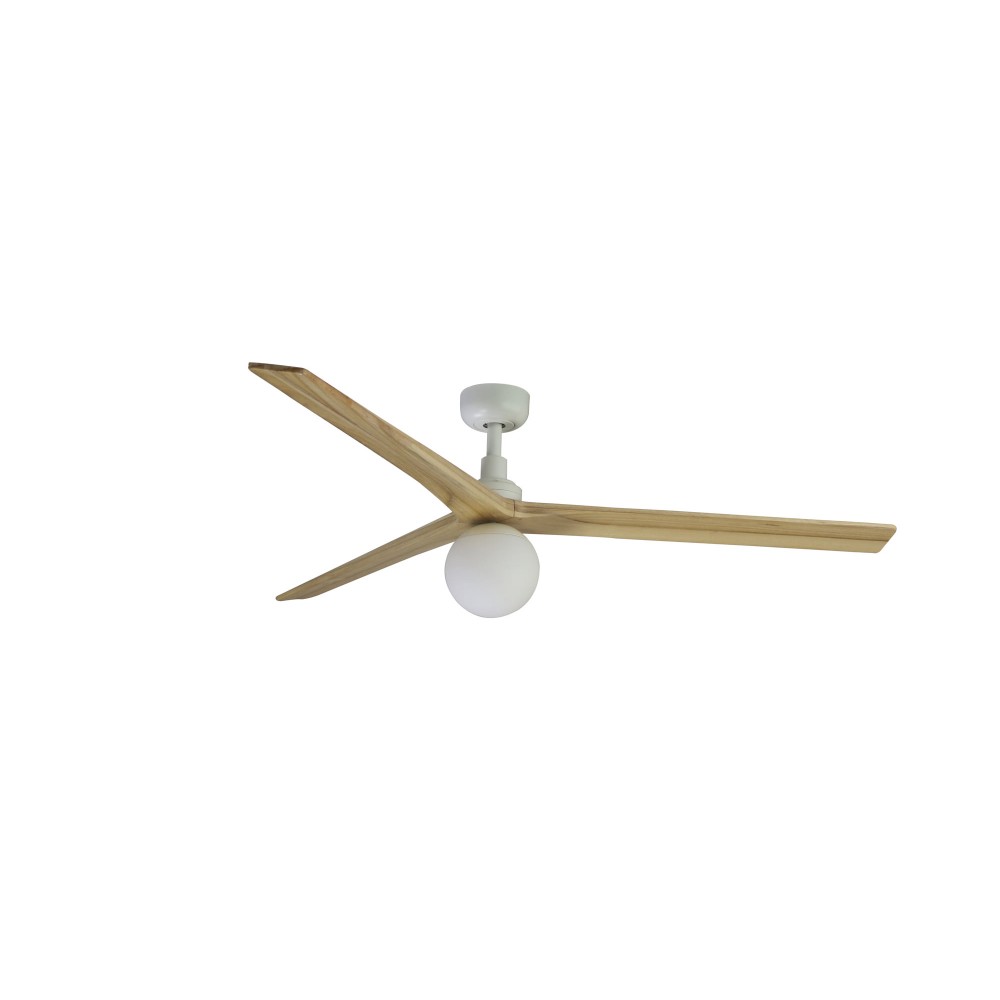 Faro Ventilador Klim L Ø1500mm Blanco 3 Palas Roble Claro 1xe27