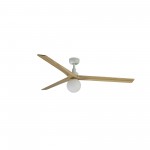 Faro Ventilador Klim L Ventilador Blanco-Madera Roble E27 Wiz 34279Ww-11L