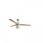 Faro Ventilador Klim M Ø1250mm Blanco 3 Palas Roble Claro 1xe27