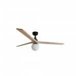Faro Ventilador Klim L Ø1500mm Negro 3 Palas Roble Claro 1xe27