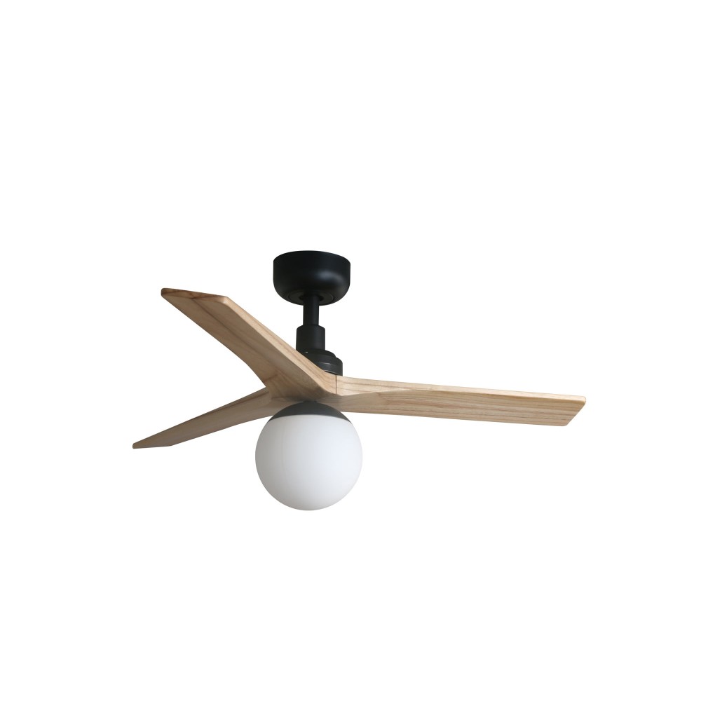 Faro Ventilador Klim S Ø925mm Negro 3 Palas Roble Claro 1xe27