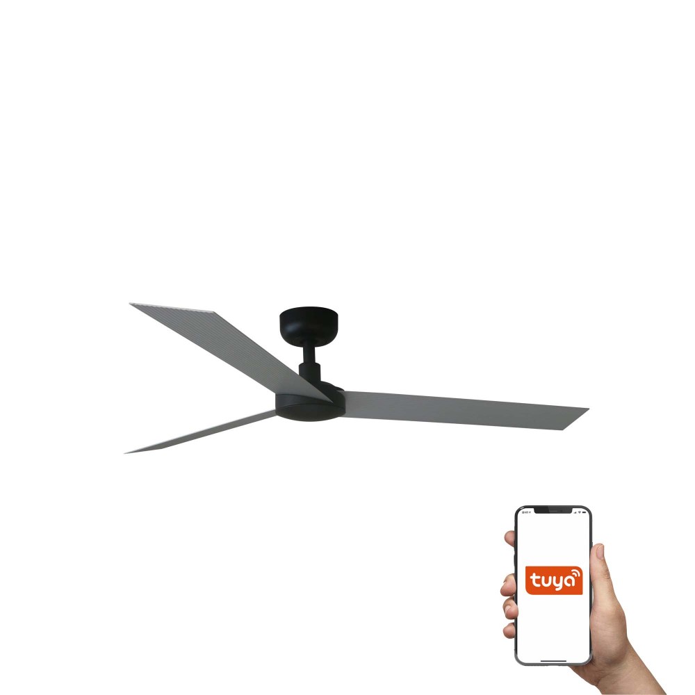 Faro Ventilador Cruiser L Ventilador Negro-Aluminio Tuya 34286Wt