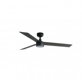 Faro Ventilador Rudder L Ø1320 Negro 3 P Nogal Led 18w Cct Dim