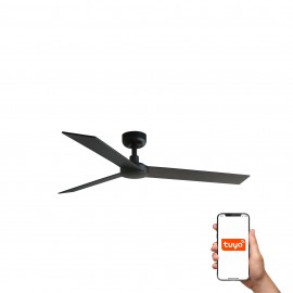 Faro Ventilador Rudder L Ventilador Negro-Nogal Tuya 34298Wt
