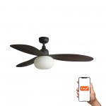 Faro Ventilador Palma M Ventilador Marron Ip44 E27 Tuya 34301Wt-11L