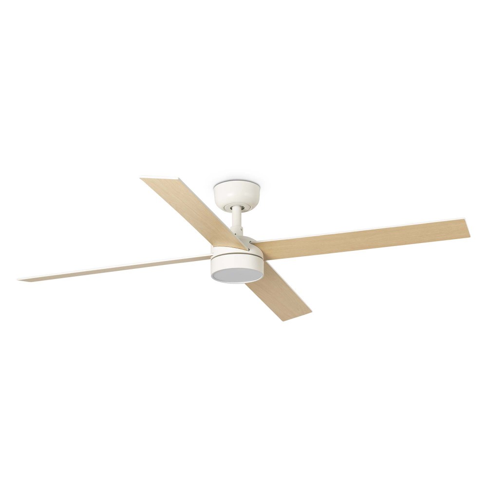 Faro Ventilador Rudder L 4 Led Ventilador Blanco-Fresno 34355-1Tw