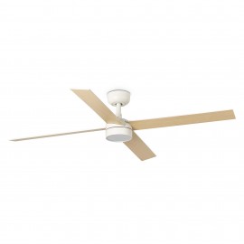 Faro Ventilador Rudder L 4 Led Ventilador Blanco-Fresno Wiz 34355Ww-1Tw