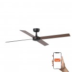 Faro Ventilador Rudder L 4 Ventilador Negro-Nogal Tuya 34356Wt