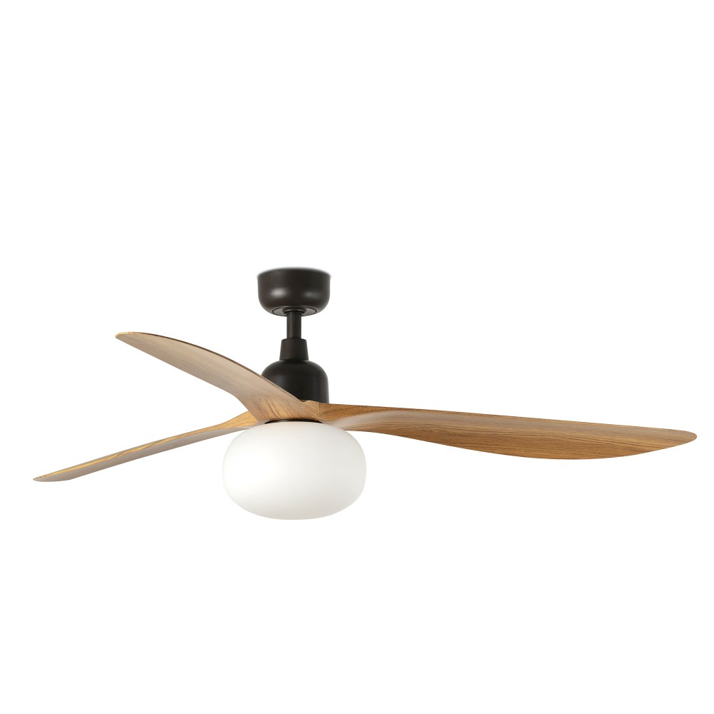 Faro Ventilador Outwood L Ventilador Marron-Madera Roble Ip44 1X27 34360-11L