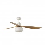 Faro Ventilador Outwood L Ventilador Blanco-Madera Roble Ip44 1X27 Wiz 34361Ww-11L