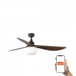Faro Ventilador Outwood L Ventilador Marron-Nogal Ip44 1X27 Tuya 34362Wt-11L