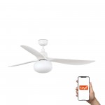 Faro Ventilador Outwood L Ventilador Blanco Ip44 1X27 Tuya 34363Wt-11L