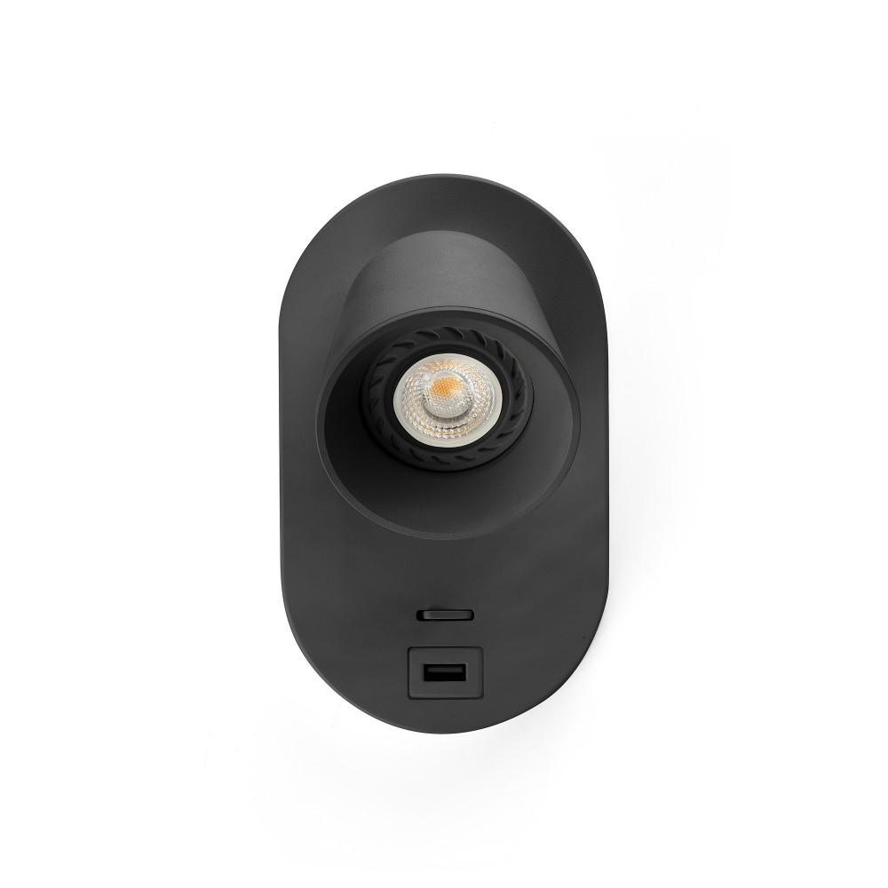 Faro Corb Usb C Aplique Negro 40136N