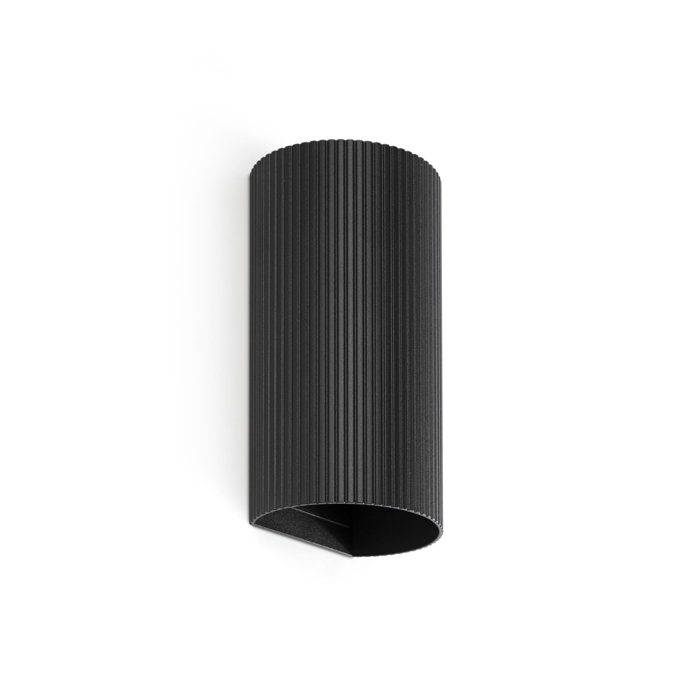Faro Sole 2L Aplique Redondo Negro Estriado 40543