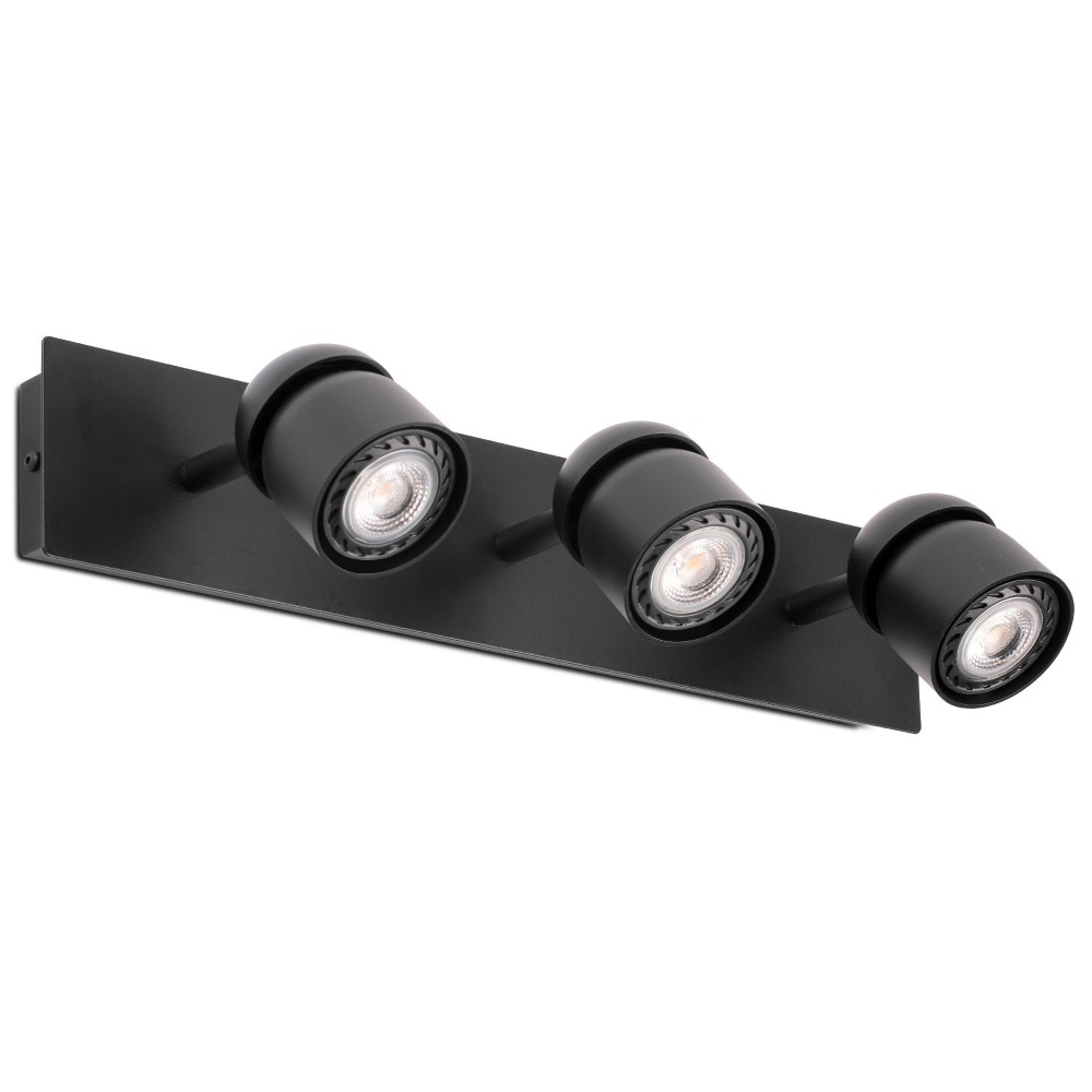 Faro Coco Aplique Negro 3Xgu10 40667