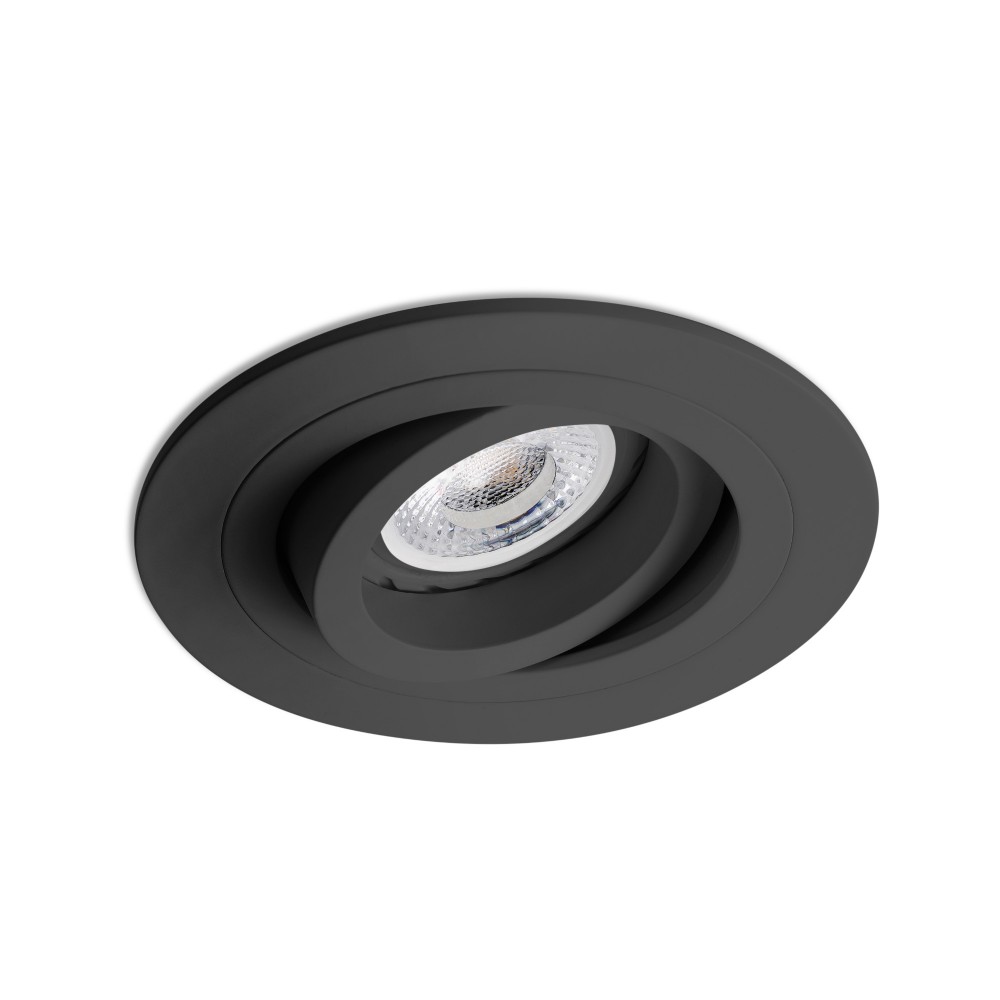 Faro Radon Orientable Emp.Redondo Negro Gu10-Mr16-Led 43408