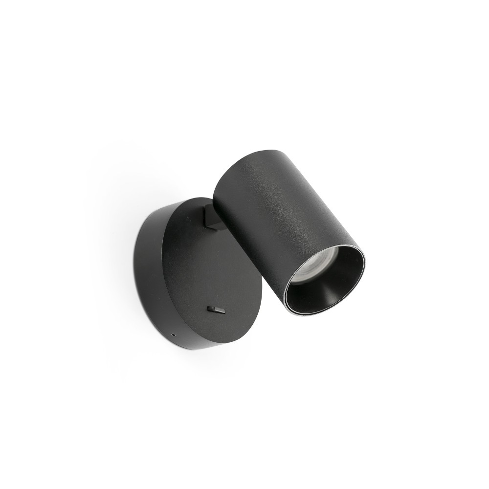 Faro Stan Aplique Negro Con Interruptor 1xgu10