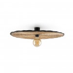 Faro Costas Aplique/plafon Negro P. Ratan E27 Ø600*70mm