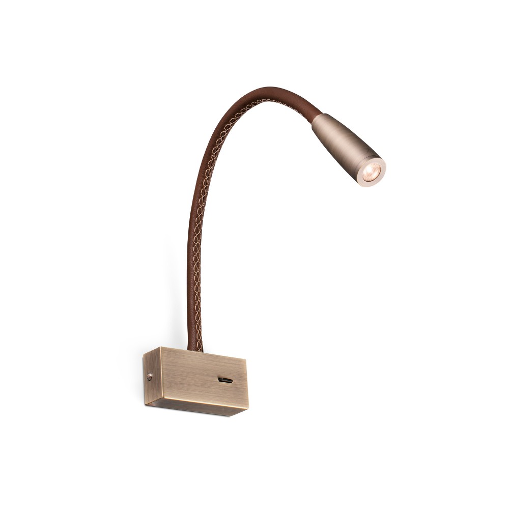 Faro Lead Lector Piel-Bronce Led 3W 3000K 62704