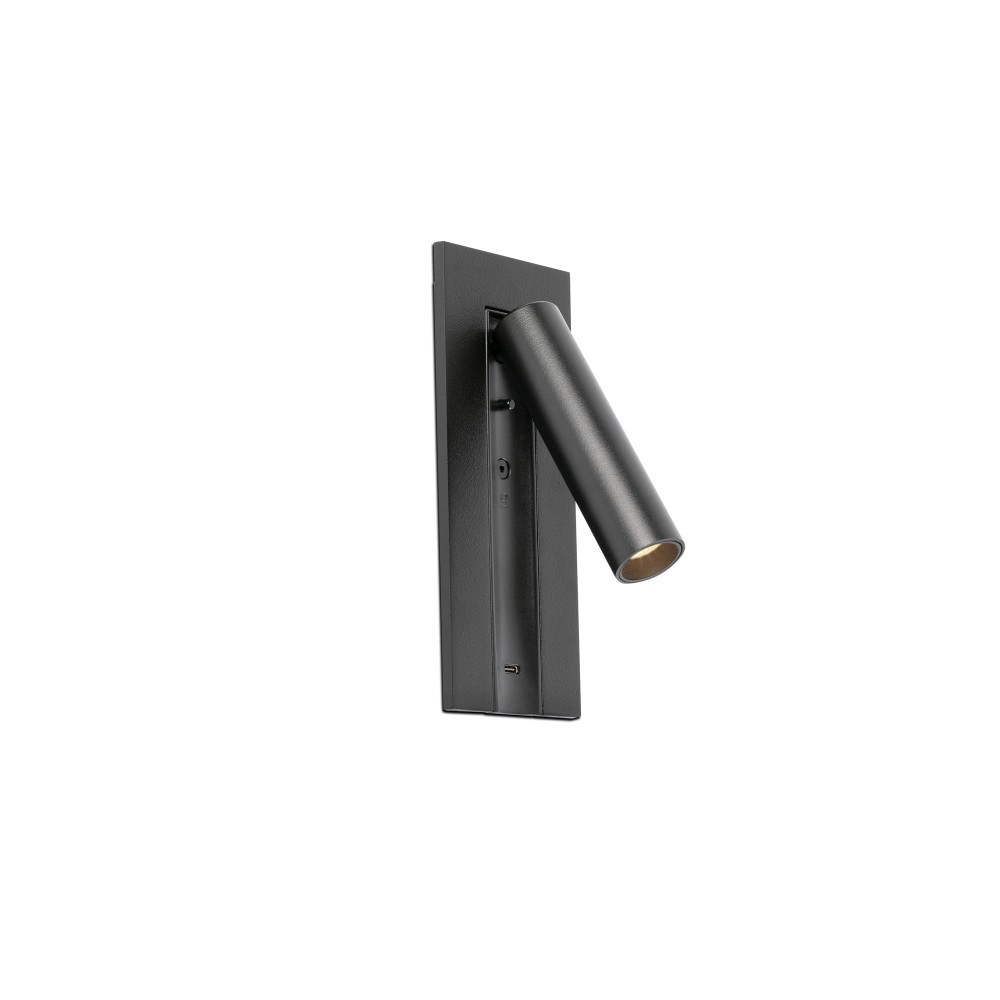 Faro Gabo Usb C Aplique Lector Negro 62757