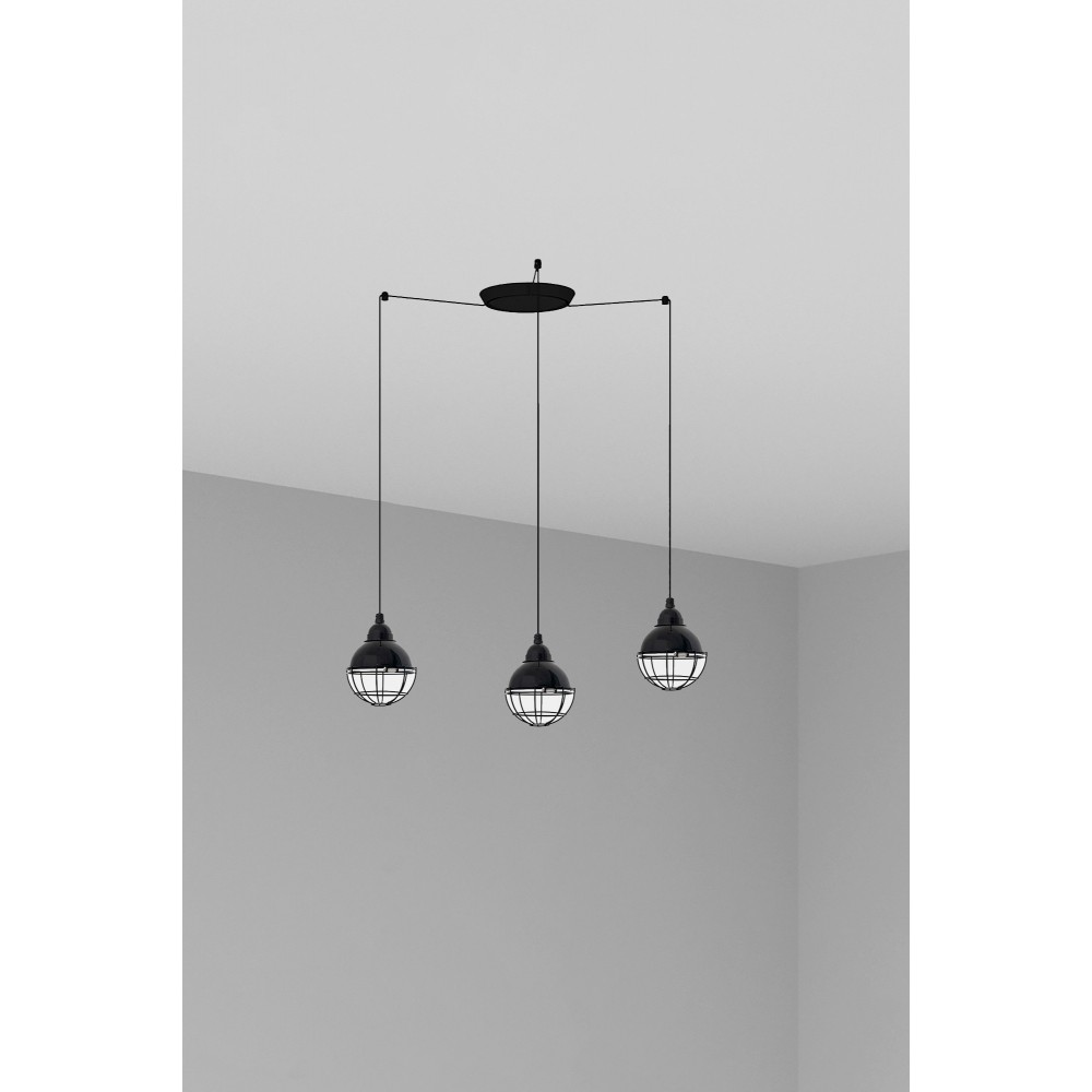 Faro Claire Colgante Negro E27 15W 3L 62802-3L