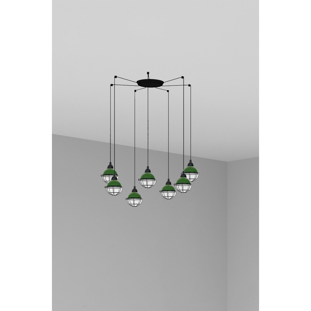 Faro Claire Colgante Verde E27 15W 7L 62803-7L