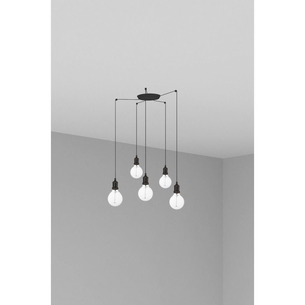 Faro Art Colgante Negro 1xE27 2M Cable 5L 64135-5L