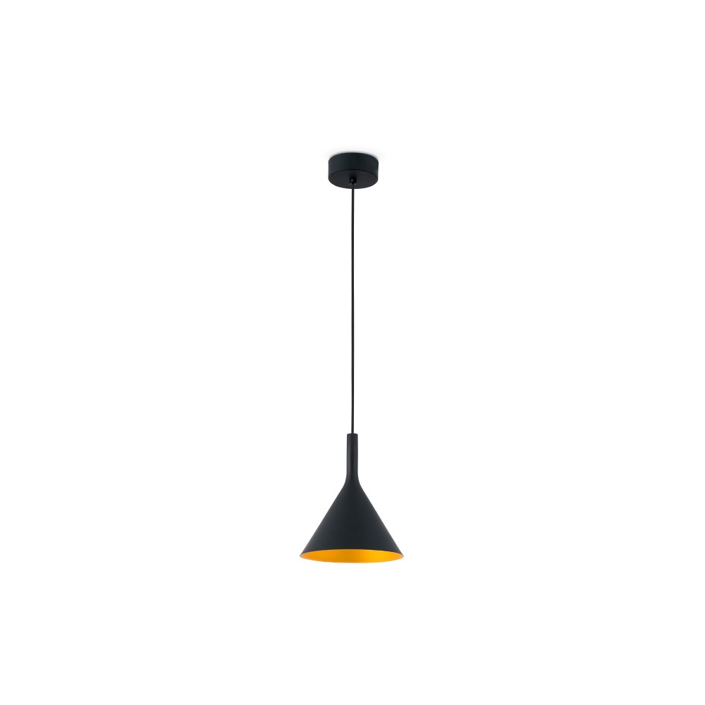 Faro Pam-P Colgante Negro-Oro Led 11W 3000K 64160