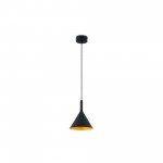Faro Pam-P Colgante Negro-Oro Led 11W 3000K 64160
