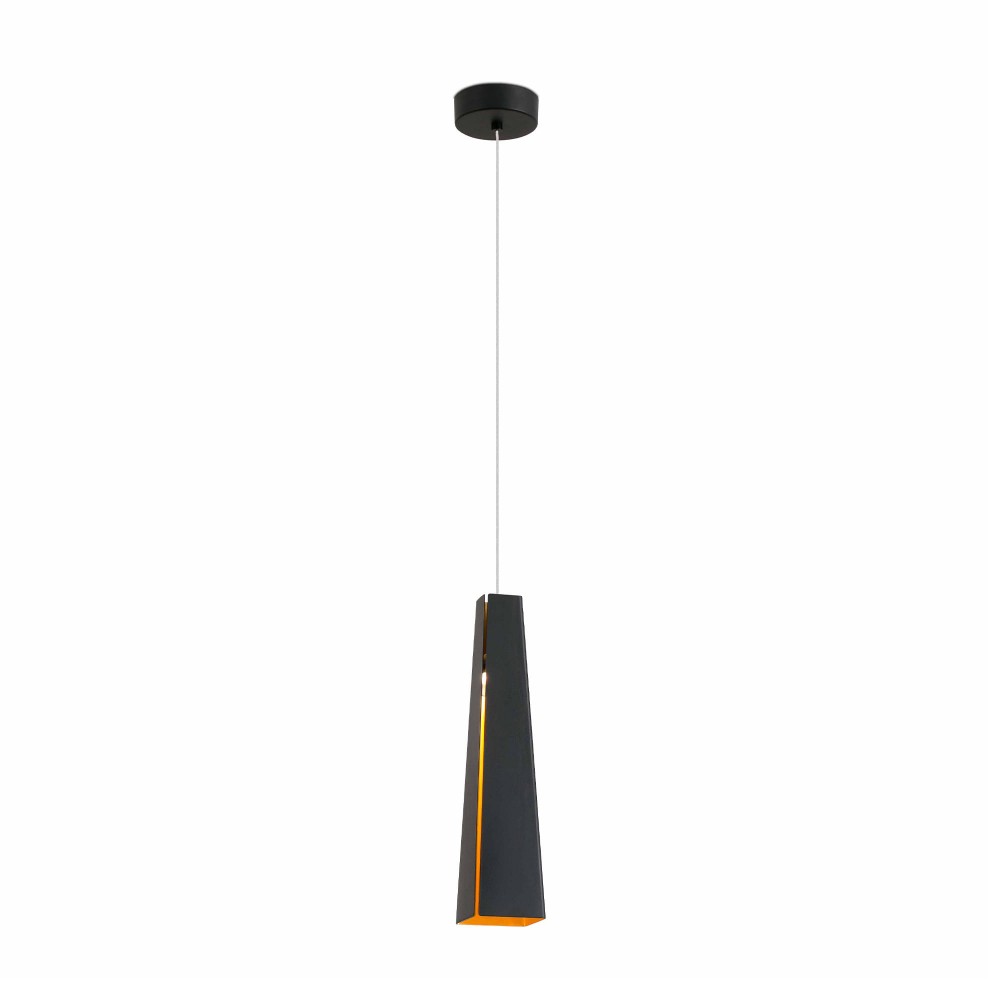 Faro Pluma Colgante Negro-Oro Led 6W 3000K 450Lm 64172