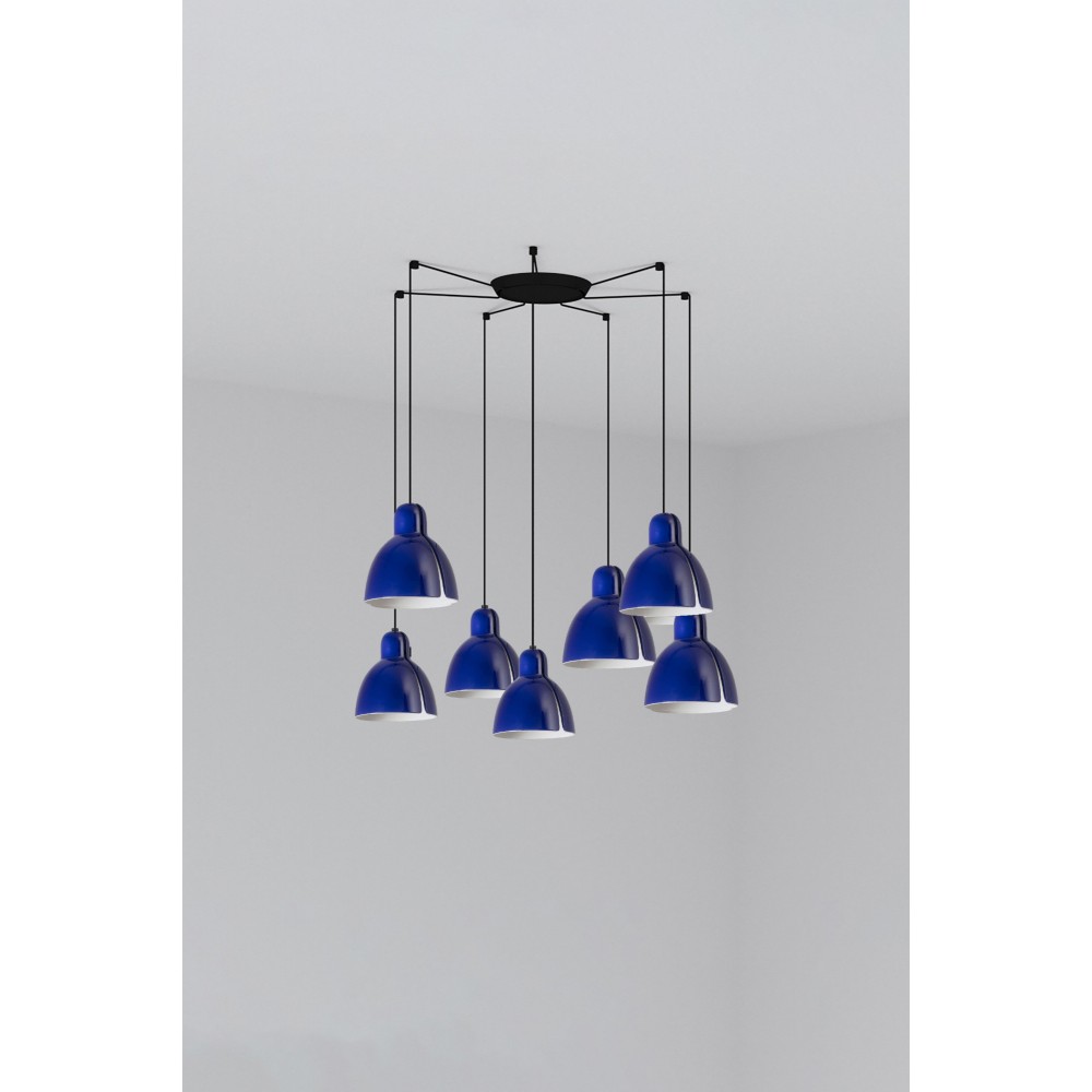 Faro Lampara Venice Colgante Azul Cobalto Ø200 1xe27 7l