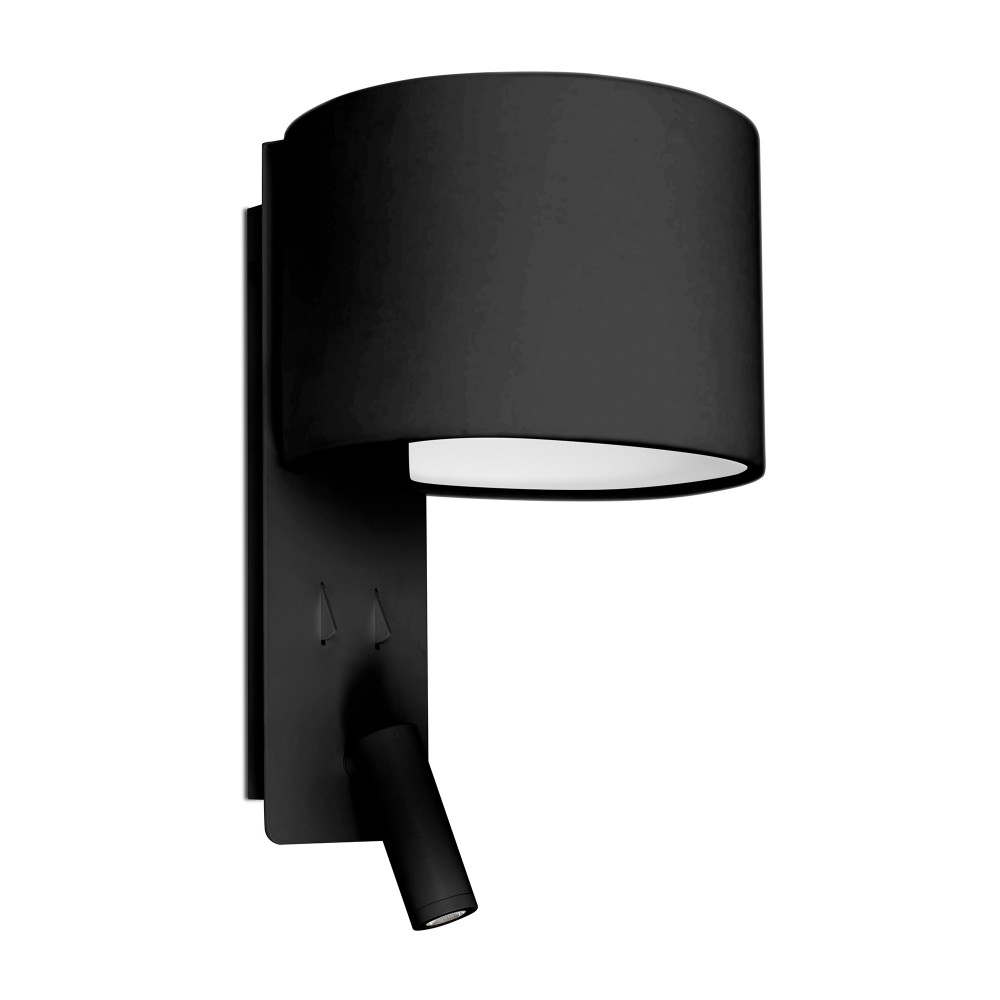 Faro Fold Aplique Negro 1xE27 y Lector Led 3W 64305