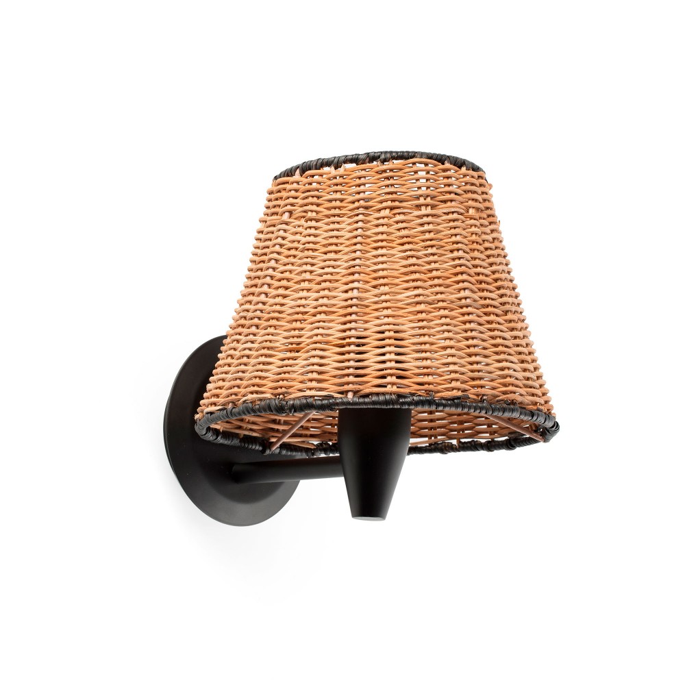 Faro Sumba Aplique Negro P.Rattan E27 ø210x160xø120 64307-71