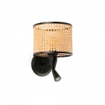 Faro Mambo Apl. Lector Negro P.Ratan E27 ø210x200xø210 64309-47