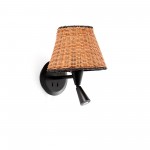 Faro Sumba Apl.Lector Negro P.Rattan E27 ø210x160xø210 64309-71