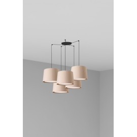 Faro Samba Colg Negro P. Encint E27 ø500x350xø450 Beige 64314-44-5L