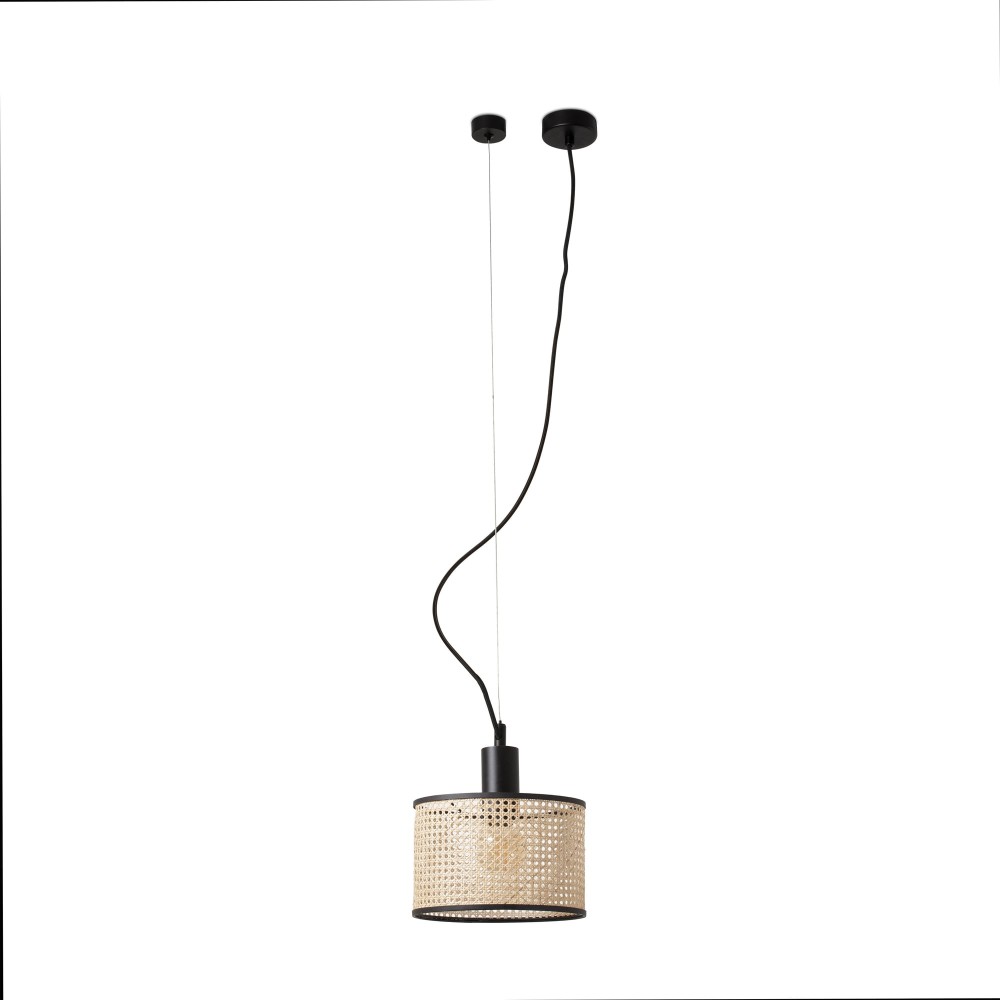 Faro Mambo Colg Negro P. Ratan E27 ø210x160xø210 64314-47