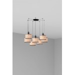 Faro Mambo Colg Negro P. Ratan E27 ø210x200xø210 7L 64314-47-7L