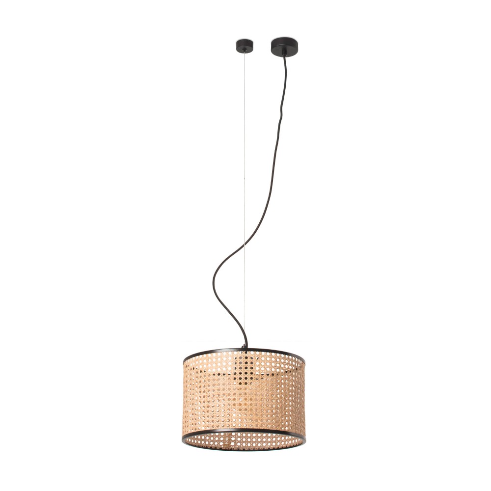 Faro Mambo Colg Negro P. Ratan E27 ø320x213xø320 64314-48