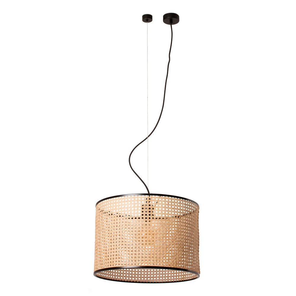 Faro Mambo Colg Negro P. Ratan E27 ø450x313xø450 64314-49