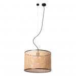 Faro Mambo Colg Negro P. Ratan E27 ø450x313xø450 64314-49