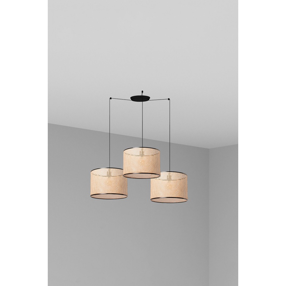 Faro Mambo Colg Negro P. Ratan E27 ø450x313xø450 3L 64314-49-3L