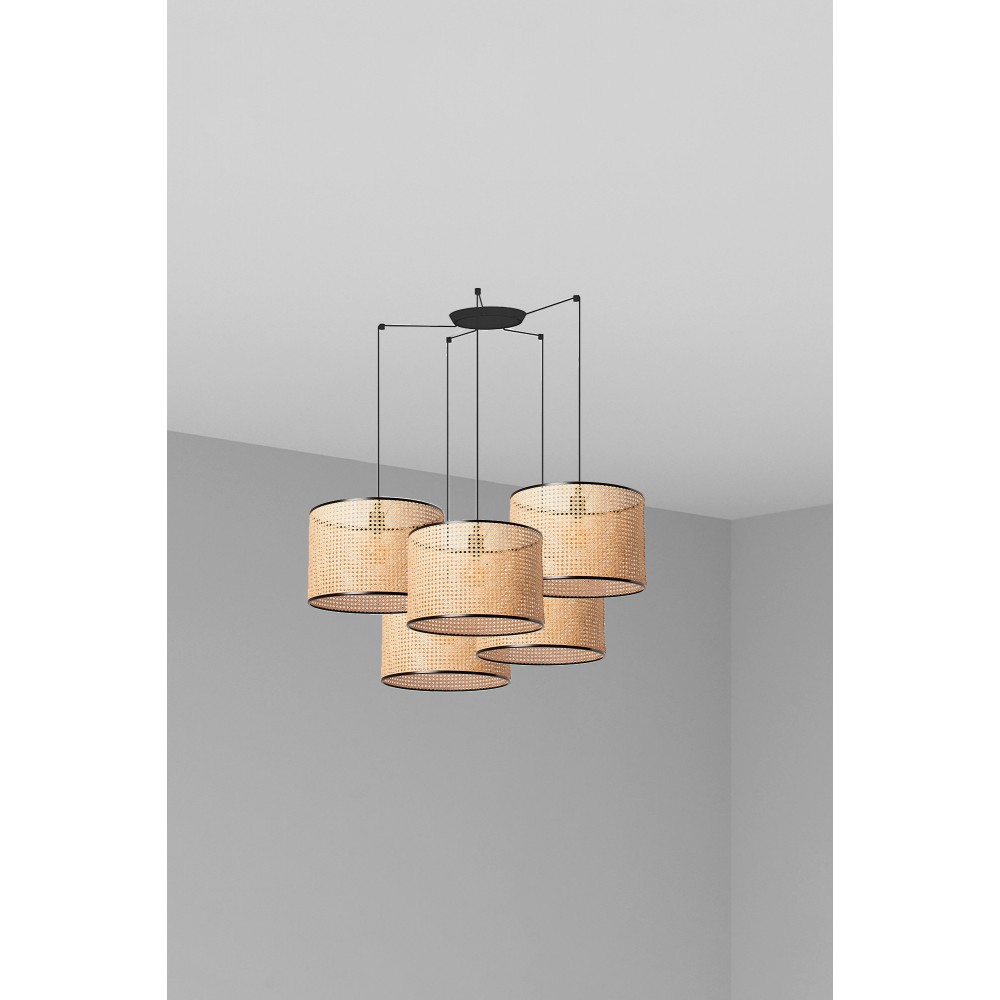 Faro Mambo Colg Negro P. Ratan E27 ø450x313xø450 5L 64314-49-5L