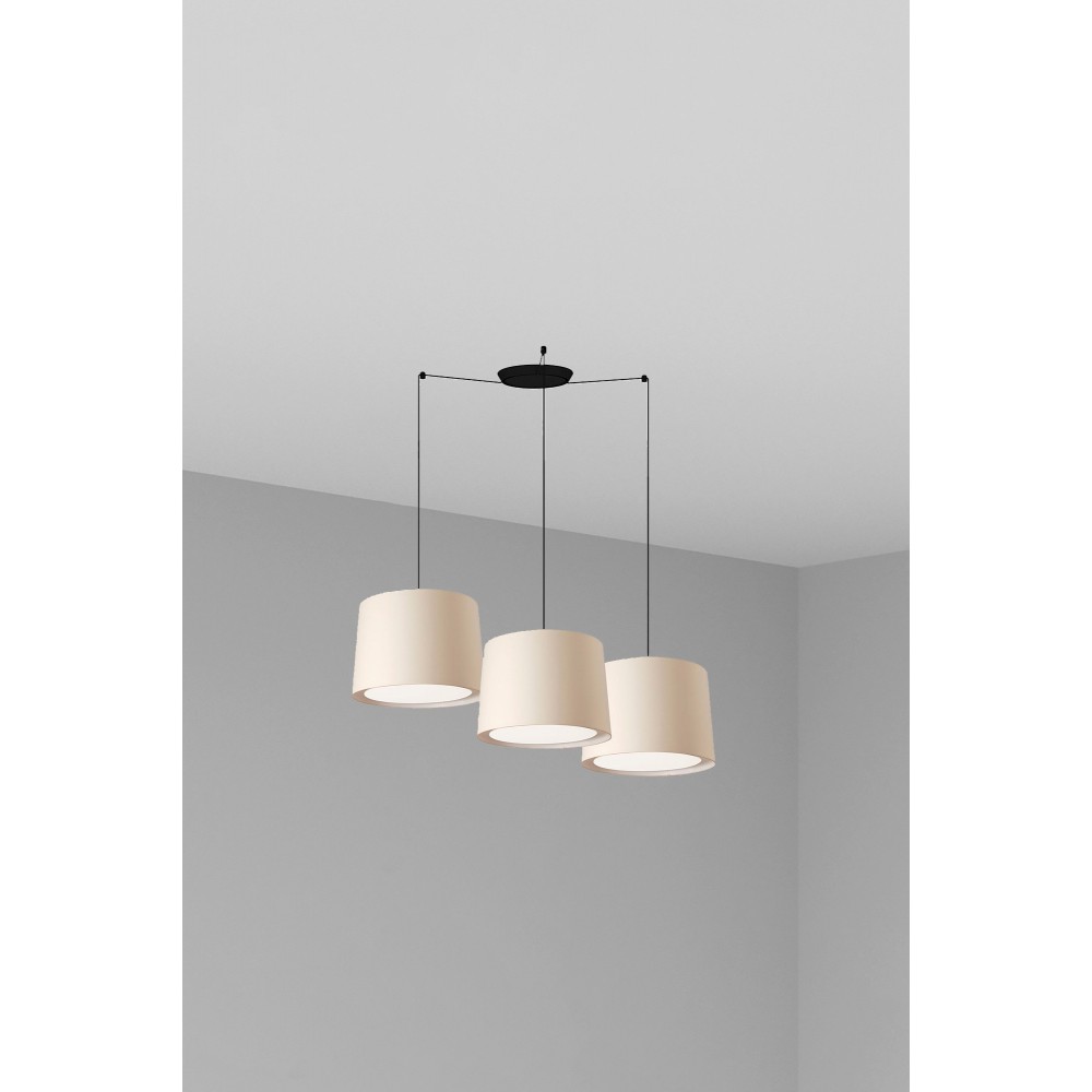 Faro Conga Colg Negro P. E27 ø500x350xø450 Beige 3L 64314-55-3L