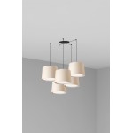 Faro Conga Colg Negro P. E27 ø500x350xø450 Beige 5L 64314-55-5L