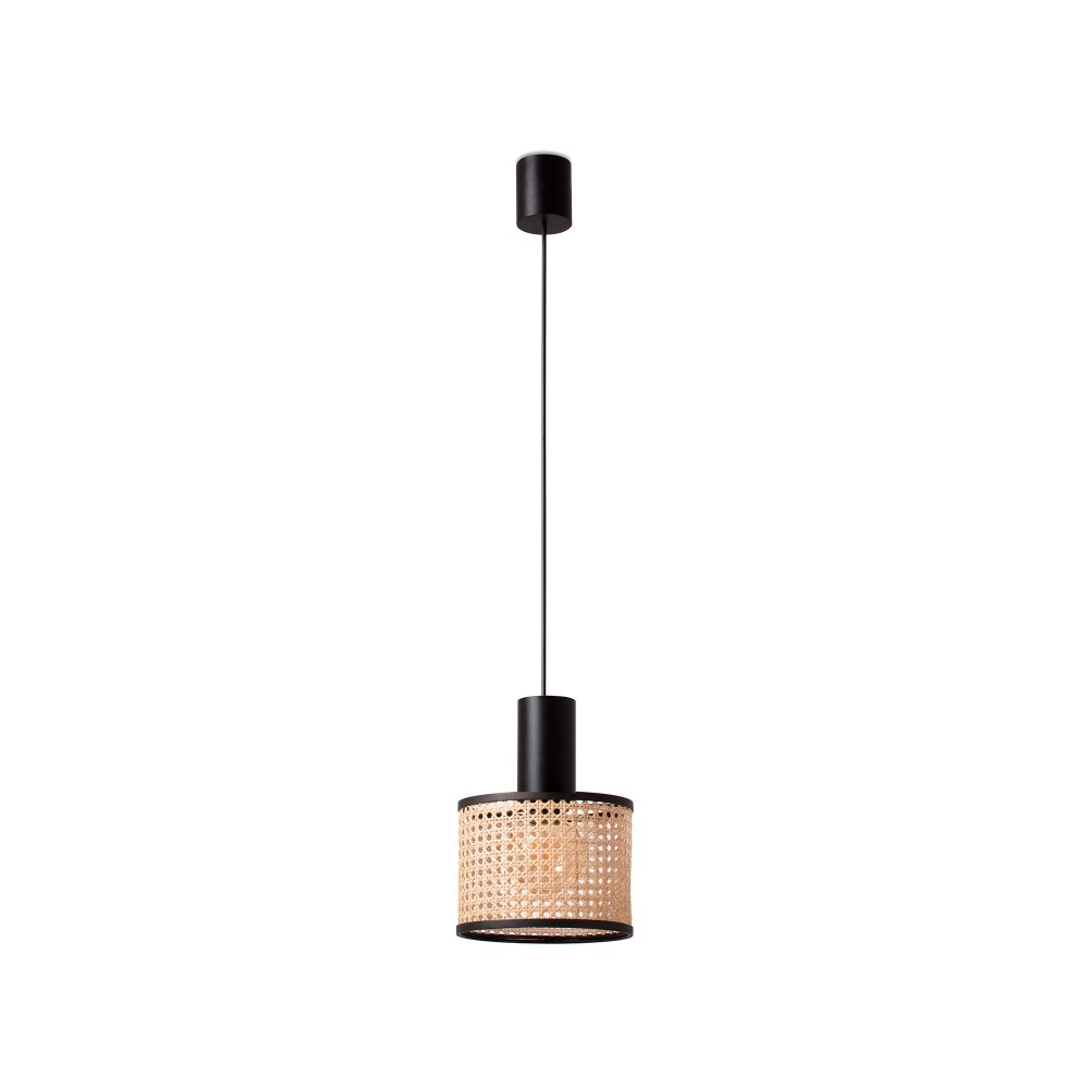 Faro Mambo Colgante Negro Simple Ratan E27 ø210x200ø210 64315-47