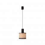 Faro Mambo Colgante Negro Simple Ratan E27 ø210x200ø210 64315-47