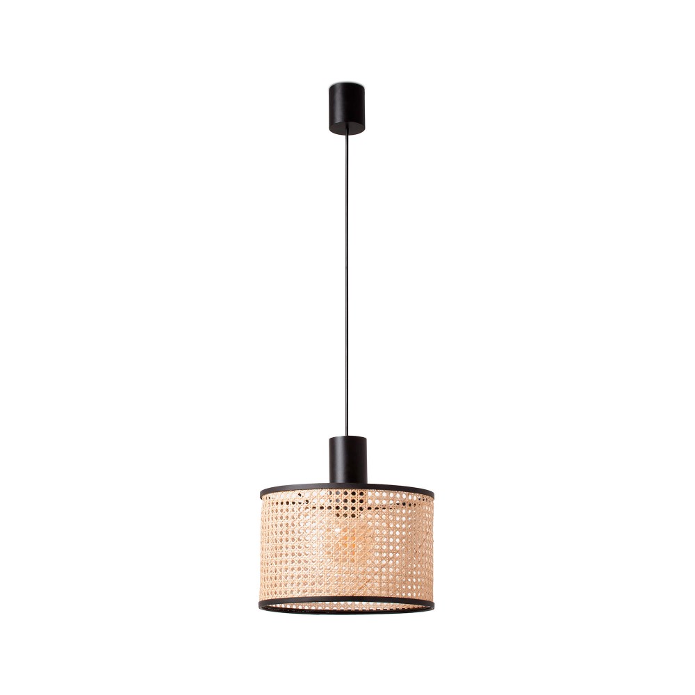 Faro Mambo Colgante Negro Simple Ratan E27 ø320x213ø320 64315-48