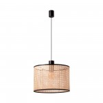 Faro Mambo Colgante Negro Simple Ratan E27 ø450x313ø450 64315-49